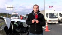 İstanbul-ümraniye tem otoyolu'nda kaza yapan otomobil ikiye bölündü 1 ölü