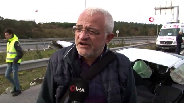 TEM Otoyolu Kavacık Mevkiide Trafik Kazası, Araç İkiye Bölündü