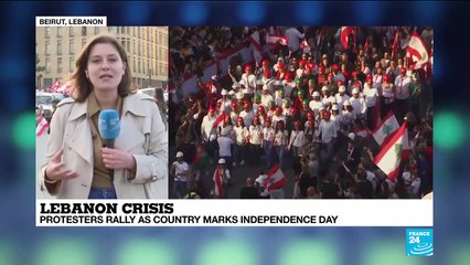 Protesters rally as Lebanon marks independence day