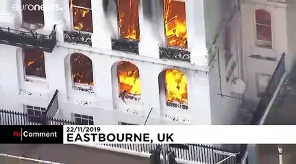 Massive fire destroys seaside hotel in Eastbourne