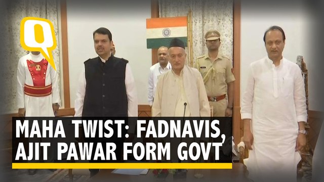 Bolt From Blue: Fadnavis Swears in as Maha CM, Ajit Pawar Dy CM 