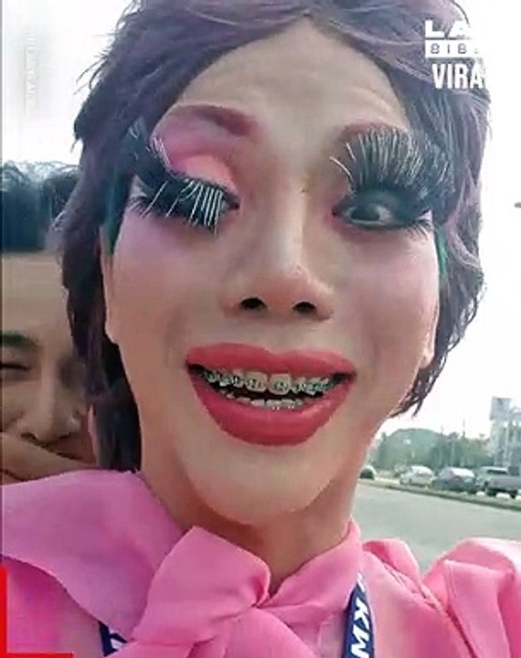Fake lashes and moped journeys just don't mix