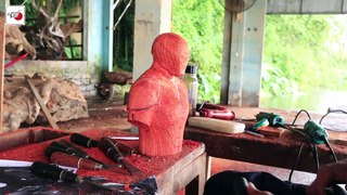 How to Carve Iron Man Mark L - Sculpture Timelapse - Wood art Vietnam