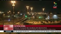 Inicia toque de queda en Bogotá, se denuncian actos vandálicos