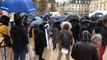 Caen. L’inauguration de la place de la République chahutée par les manifestants et la pluie