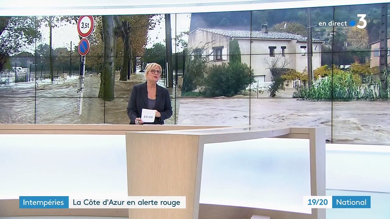 Intempéries : la crue inonde les routes d'Antibes