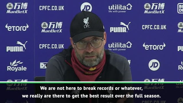 Klopp not focused on breaking Liverpool's unbeaten record