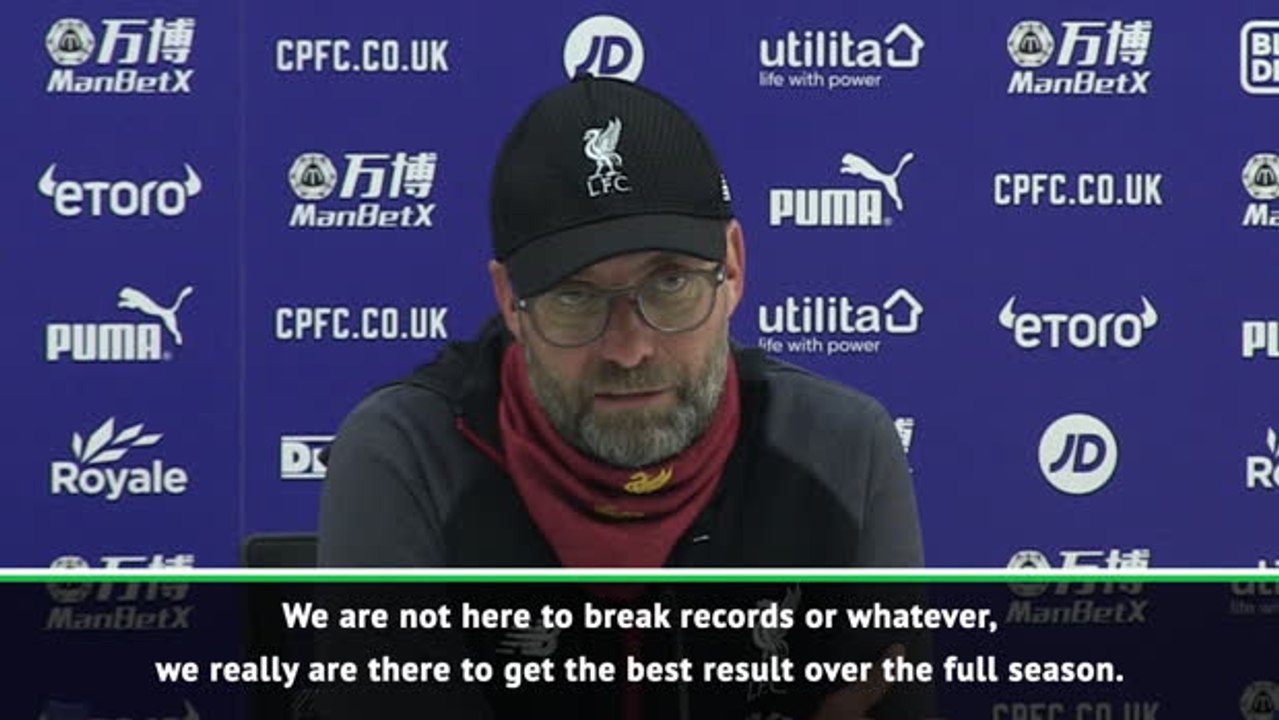 Klopp not focused on breaking Liverpool's unbeaten record