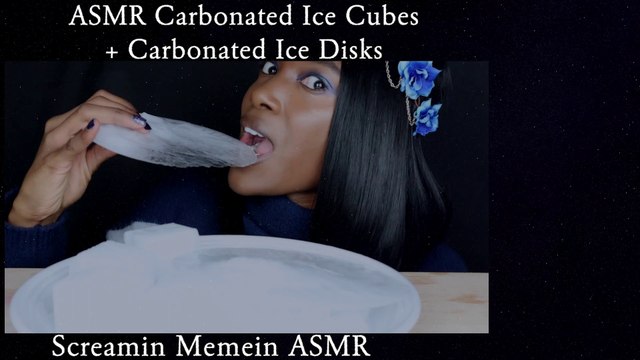 ASMR Carbonated Ice Cubes | ASMR Carbonated Ice Disk | No Talking Ice Eating | Screamin Memein ASMR