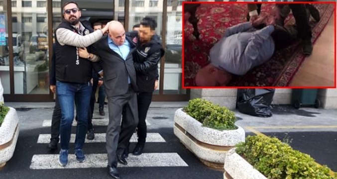 Organize suç örgütü lideri Ayvaz Korkmaz'ın gözaltına alındığı anlar polis kamerasında