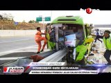 Diduga Sopir Mengantuk, Minibus Menabrak Pembatas Jalan Tol