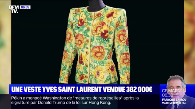 Cette veste Yves Saint Laurent s'est vendue 382.000 euros aux enchères