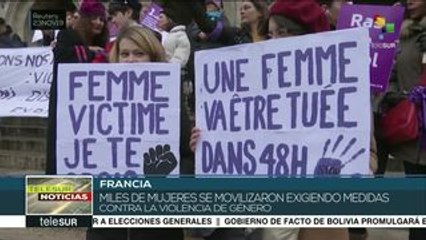 Protestan miles de mujeres contra la violencia de género en Francia