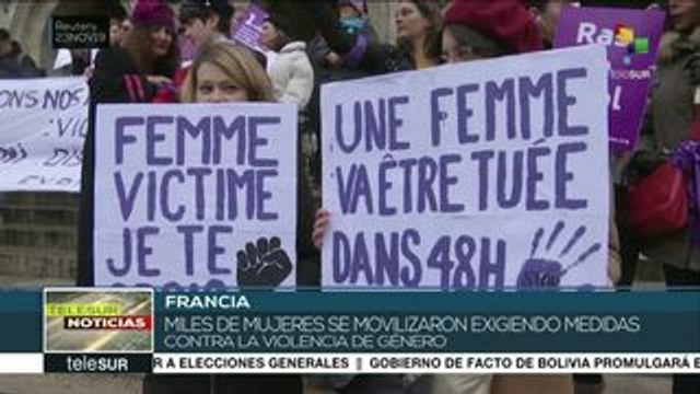 Protestan miles de mujeres contra la violencia de género en Francia