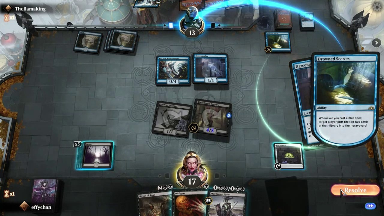 Mono Black vs Mono U Mill (Standard Ranked)