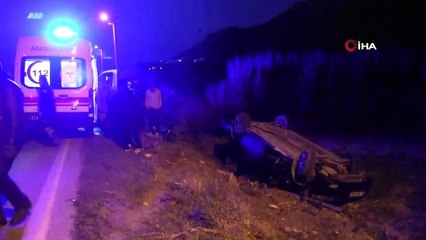 Kontrolden çıkan otomobil tarlaya uçtu: 1 yaralı