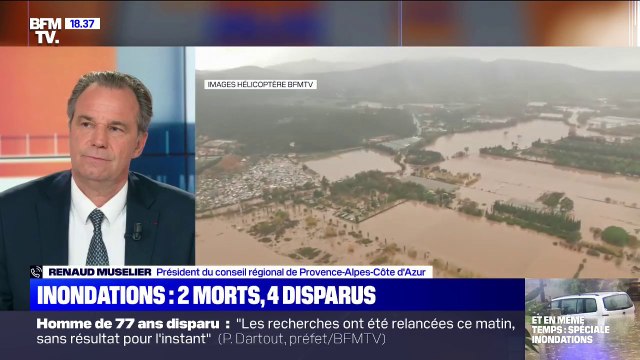 Deux morts lors des intempéries: le président de la région PACA, Renaud Muselier, se dit dévasté devant les familles qui sont directement touchées