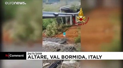 İtalya'da aşırı yağışlar nedeniyle viyadük çöktü