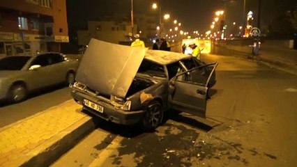 Kahramanmaraş'ta devrilen otomobilin sürücüsü ağır yaralandı