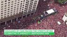 Flamengo celebrate with fans in Rio