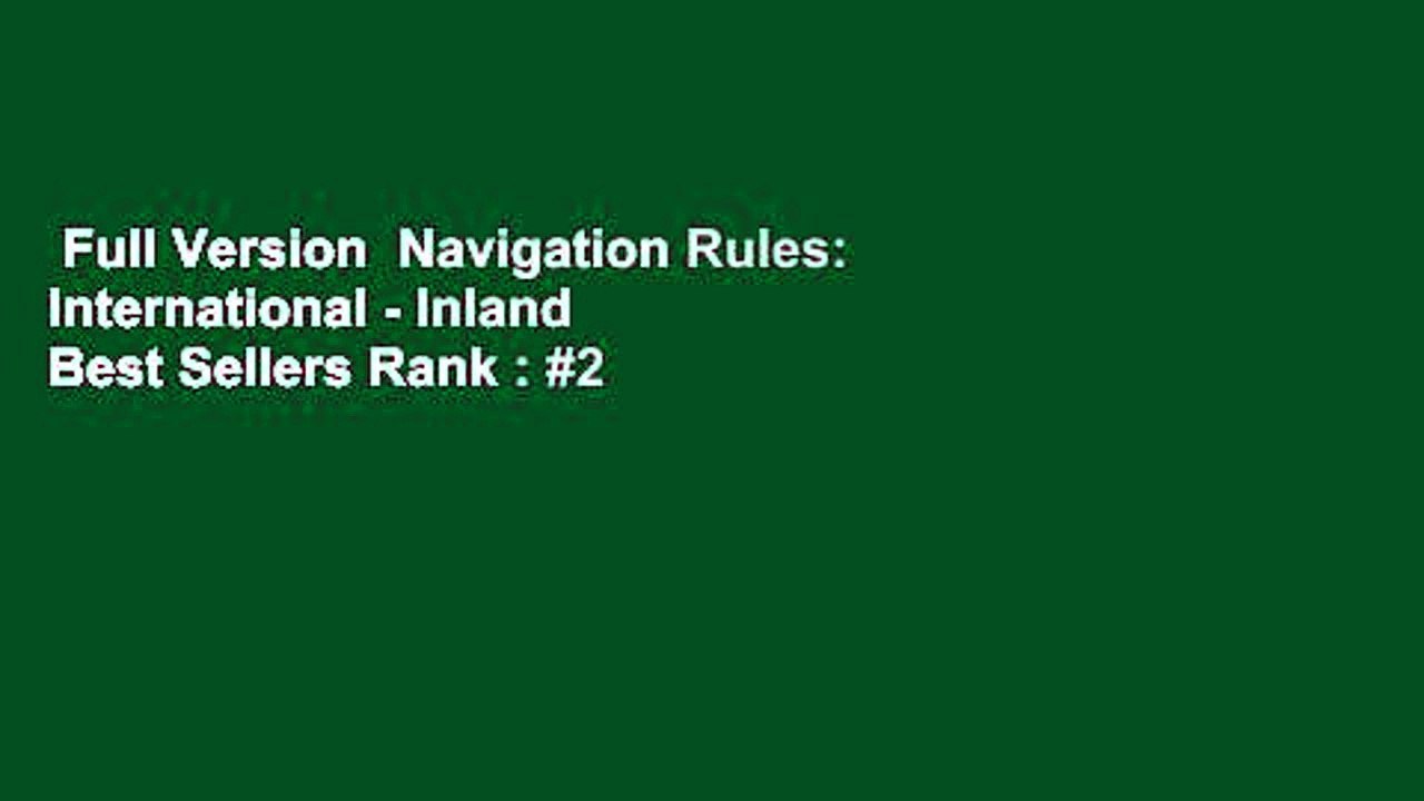 Full Version Navigation Rules International Inland Best Sellers Rank