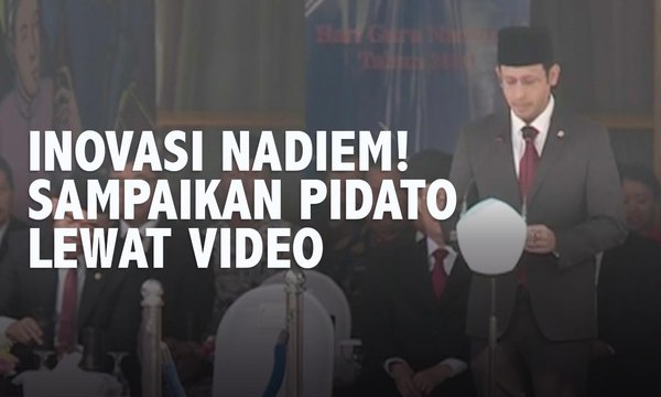Nadiem Makarim Sampaikan Pidato Hari Guru Lewat Video