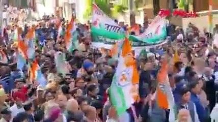 Congress Protest to Restore the Statehood status for J&K from Union Territory