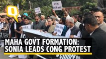 Maha Govt Formation: Sonia Gandhi Leads Protest Outside Parliament