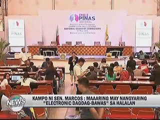 Kampo ni Sen. Marcos: Maaring may nangyaring "" Electronic Dagdag-Bawas"" sa Halalan