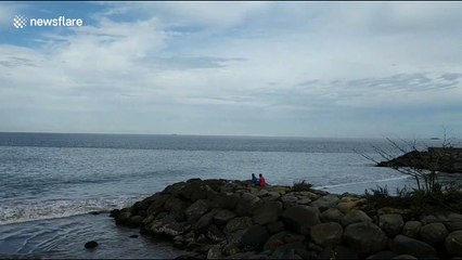 Natural phenomenon causes barrier between freshwater and saltwater in Padang, Indonesia