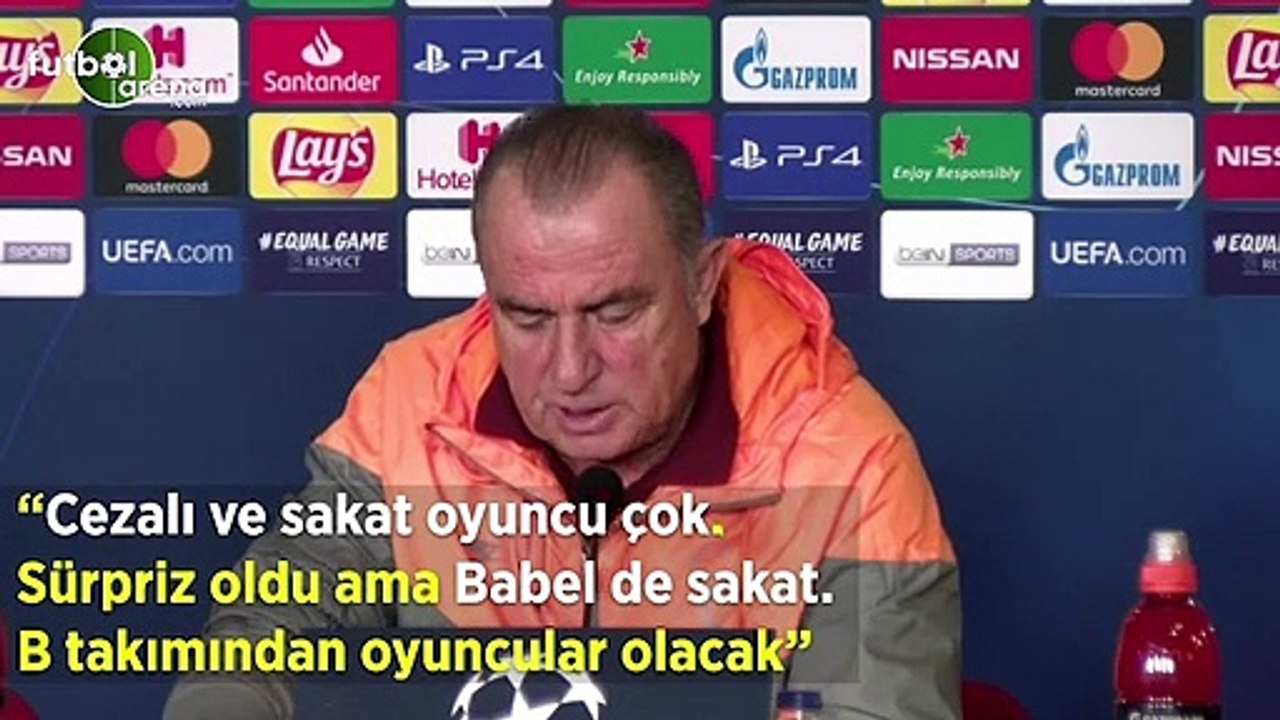 Fatih Terim: "Cezalı ve sakat oyuncu çok, Sürpriz oldu ama Babel de sakat. B takımından oyuncular olacak"