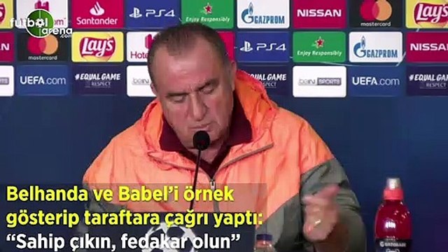 Fatih Terim, Belhanda ve Babel'i örnek gösterip taraftar çağrı yaptı: Sahip çıkıp, fedakar olun