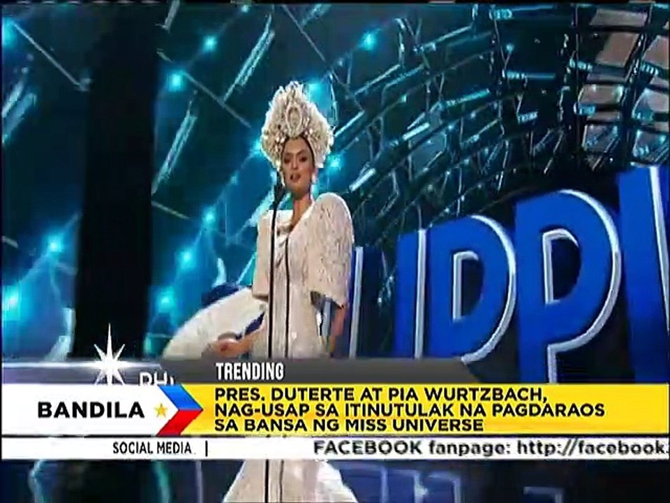 Pres. Duterte at Pia Wurtzbach, nag-usap sa itinutulak na pagdaraos sa bansa ng Miss Universe