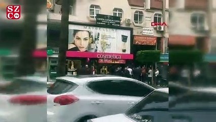Cadde ortasındaki kavga kamerada