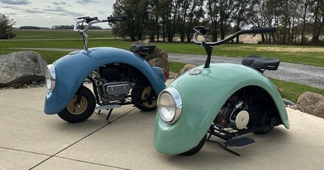 Des scooters vintage créés grâce à des pièces d'origine de la mythique coccinelle