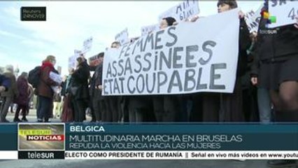 Bélgica: Marchan miles en rechazo a la violencia hacia las mujeres