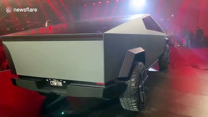 Up-close look at the Tesla Cybertruck that has the internet obsessed