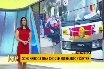 Ate: ocho heridos tras choque de auto con cúster