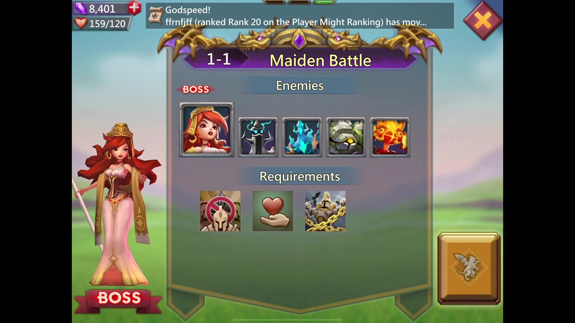 Lords Mobile 1-1 Maiden Battle