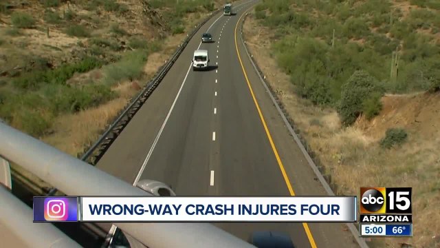 Four people injured in wrong-way crash on I-17 near Black Canyon City