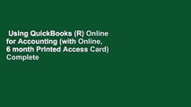 Using QuickBooks (R) Online for Accounting (with Online, 6 month Printed Access Card) Complete