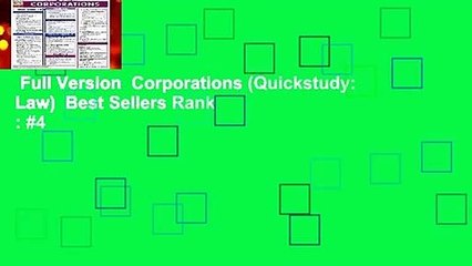 Full Version  Corporations (Quickstudy: Law)  Best Sellers Rank : #4