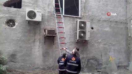 Apartmanın balkonunda mahsur kalan yavru kediyi itfaiye ekipleri kurtardı