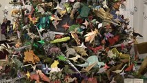 Christmas tree decorated with origami models revealed at New York Museum