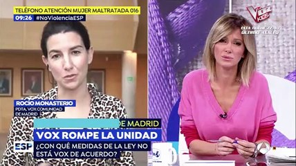 La lección magistral de Rocío Monasterio sobre las mujeres maltratadas que desmonta las mentiras de los medios progres sobre VOX