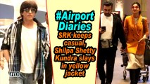 #AirportDiaries | SRK keeps casual, Shilpa Shetty Kundra slays in yellow jacket
