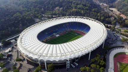 Stadium filmed by drone