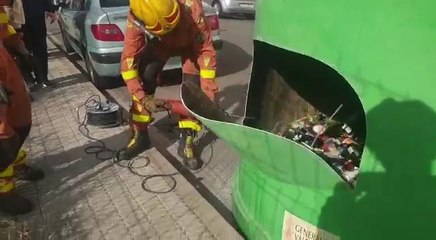 Rescatan tres gatos de un contenedor de vidrio en Picassent