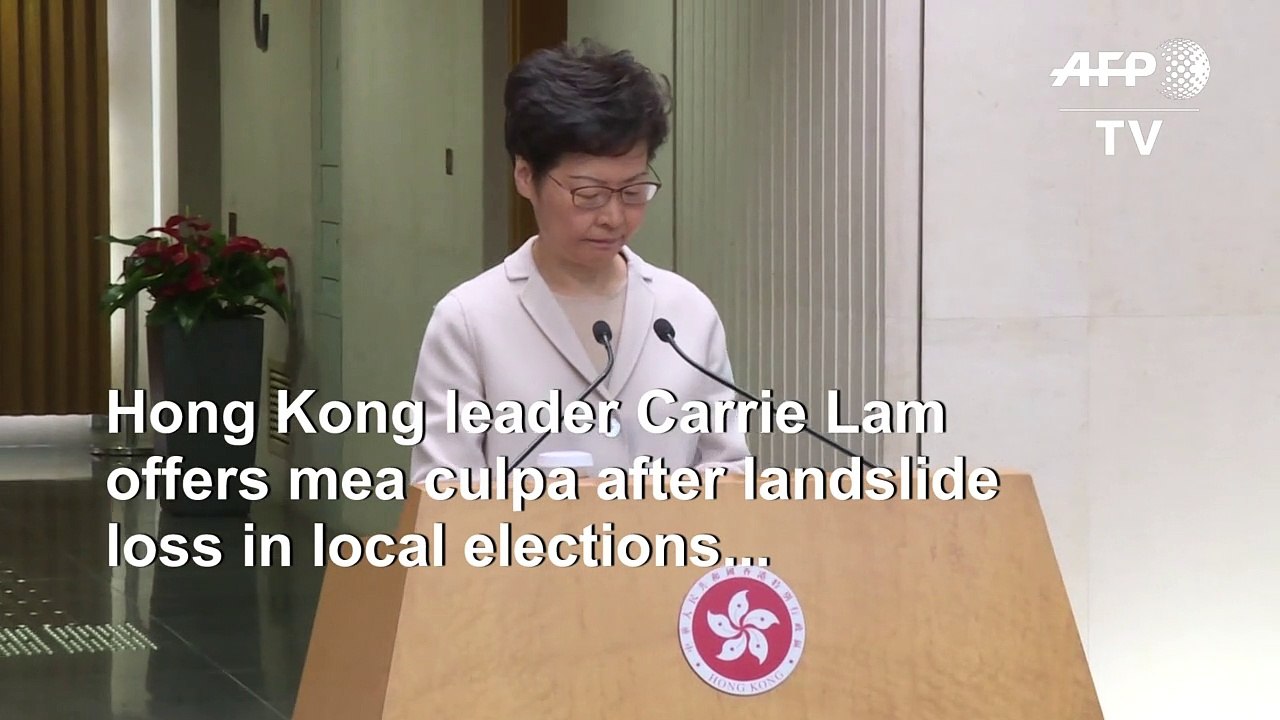 Hong Kong leader offers mea culpa, but no concessions