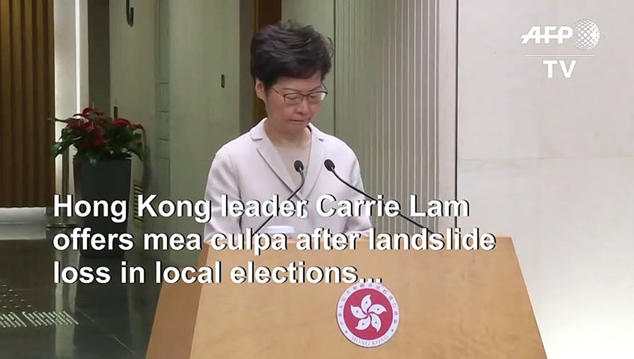 Hong Kong leader offers mea culpa, but no concessions